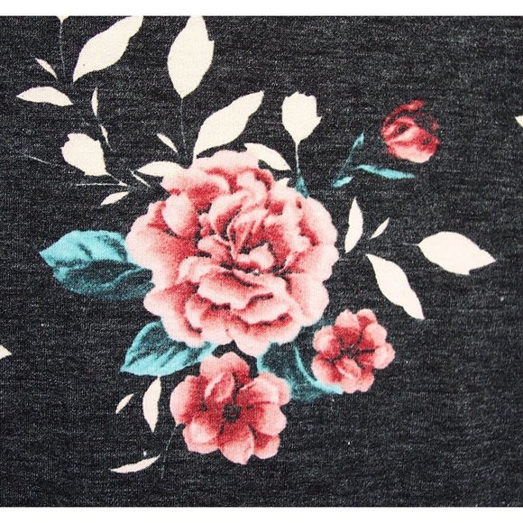 NEW Avenue 30/32 Floral Hoodie Top French Terry Long Sleeves - Picture 8 of 12